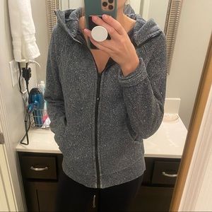 Lululemon Scuba Hoodie Size 10 Gray and white Speckled